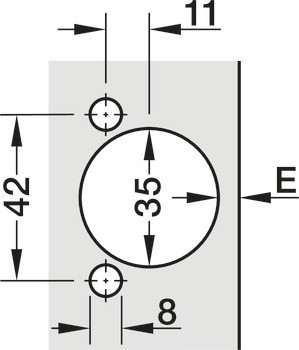 Nábytkový závěs, Tiomos 95°, vložená montáž
