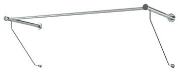 Nástěnný šatní regál, montáž na stěnu, nerez