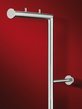 Nástěnný šatní regál, se 3 háčky, montáž na stěnu, nerez