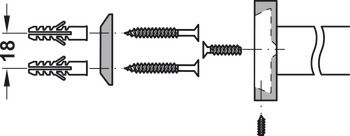 Nástěnný šatní regál, se 3 otočnými háčky, montáž na stěnu, nerez