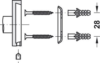 Nástěnný šatní regál, se 6 háčky, montáž na stěnu, nerez