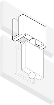 Nasunovací protikus kování, Dorma Glas, pro otočné dveře