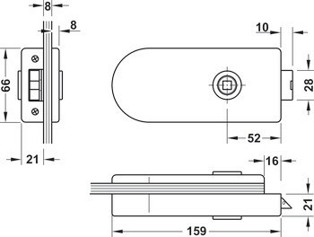 NL zámek pro skleněné dveře, GHR 102 a 103, Startec