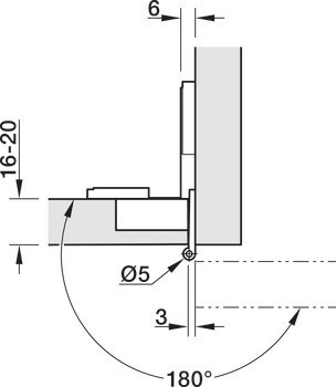 Objektový závěs, Model 2000 A, vložená montáž