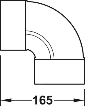 Oblouk Ⓖ, plochý potrubní systém 150 optimAIRo, svislý