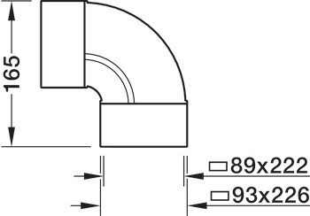 Oblouk Ⓖ, plochý potrubní systém 150 optimAIRo, svislý