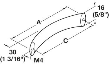 Oblouková úchytka, nerez