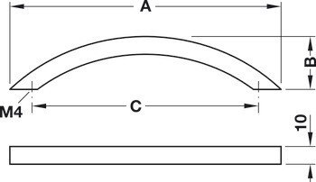 Oblouková úchytka, Häfele Déco, nerez