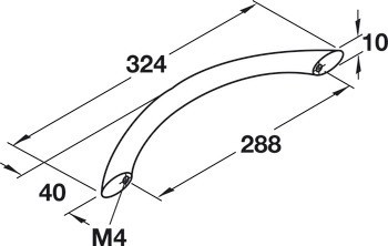 Oblouková úchytka, Häfele Déco, ocel