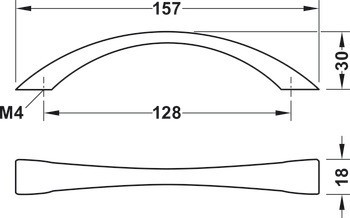 Oblouková úchytka, zinková slitina