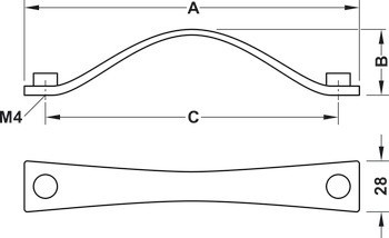 Oblouková úchytka, zinková slitina