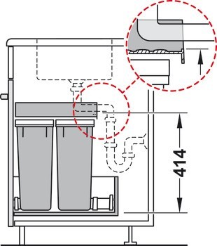 Odpadkové koše, 1 x 14 a 2 x 12 litrů, Häfele