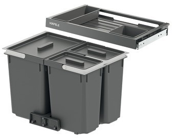 Odpadkové koše, 1 x 23 a 2 x 10 litrů, Häfele