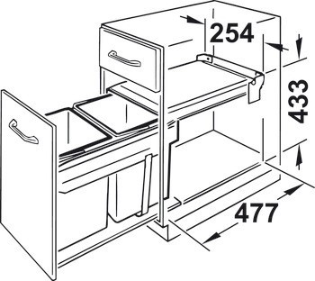 Odpadkové koše, 2 x 15 litrů, Hailo Tandem