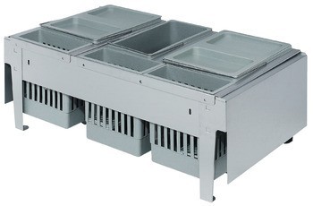 Odpadkové koše, 2 x 18, 1 x 12 a 2 x 4,1 litrů, policová miska, Hailo XXL