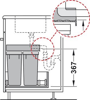 Odpadkové koše, 4 x 10 litrů, Häfele