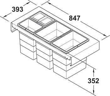 Odpadkové koše, Hailo Zargen Cargo pro Blum Legrabox