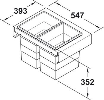 Odpadkové koše, Hailo Zargen Cargo pro Blum Legrabox