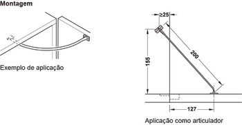 Omezovač úhlu otevření, plast, délka 200 mm