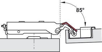 Omezovač úhlu otevření, Pro nábytkový závěs Tiomos