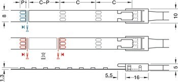 Osvětlovací LED páska, Häfele Loox5 Eco LED 2078, 12 V, 8 mm, 2pólové (tunable white), 240 LED/m, 4,8 W/m, IP20