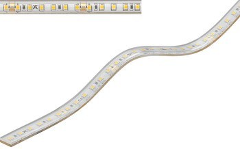 Osvětlovací LED páska v silikonovém pouzdru, Häfele Loox5 LED 3046, 24 V, 8 mm, 2pólové (jednobarevné), do drážky 10 x 4,8 mm, 120 LED/m, 9,6 W/m, IP44