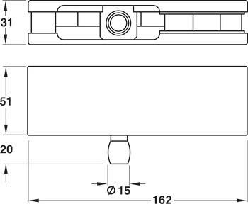 Otočné kování pro nadsvětlík, D, se závitovým šroubem pro montáž na stěnu, Startec