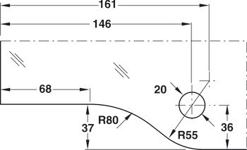 Otočné kování pro nadsvětlík, D, se závitovým šroubem pro montáž na stěnu, Startec