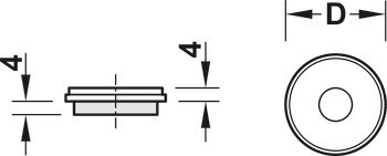 Otočný kluzák vyrobený z plastu / filcu, a, kulatá