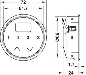 Ovládací jednotka, Pro zdvih skříňky