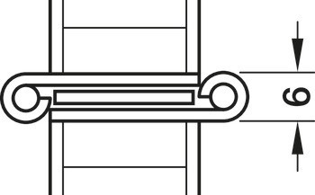 Paravanový závěs, trojdílný, pohyblivý v obou směrech