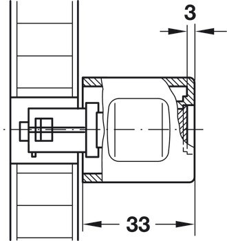 Pevný adaptér úchytky, Symo, Délka 30 mm, sériová výroba