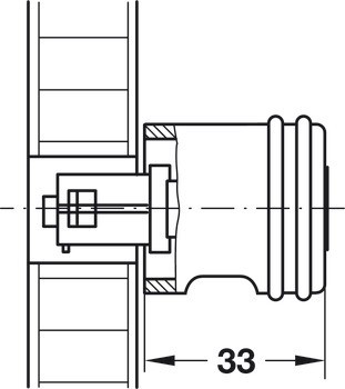 Pevný adaptér úchytky, Symo, Délka 33 mm, sériová výroba