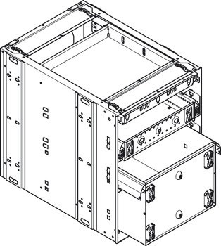 Plechový kontejner, Häfele Quick-Kit-C, výškové jednotky 1-3-6