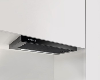 Plochý odsavač par, Häfele Assedo HTE12BLc6a, šířka 60 cm, černý