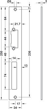 Plochý protiplech, pro EffEff ProFix®2 elektrický otvírač