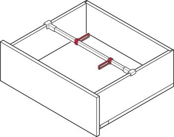 Podélné dělítko, Pro příčný reling Blum Ambia Line, design ocel