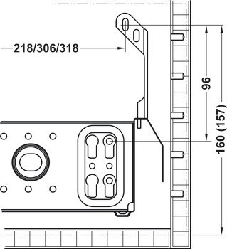 Podpěra čelního panelu, pro projektovou zásuvku nebo systémovou zásuvku