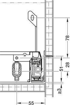 Podpěra čelního panelu, pro projektovou zásuvku nebo systémovou zásuvku