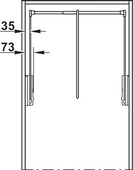 Podpěra, Pro sklopnou tyč 2004, k přišroubování na boční panel