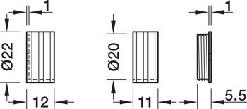 Podpěra šatní tyče, pro kulatou šatní tyč