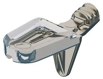 Podpěrka police, Häfele Ixconnect SH-M-5010/5055, k nasunutí do otvoru Ø 5 mm, zinková slitina s plastovým držákem