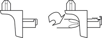 Podpěrka police, Häfele Ixconnect SH-W-5042, k nasunutí do otvoru Ø 5 mm, zinková slitina