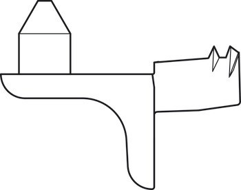 Podpěrka police, Häfele Ixconnect SH-W-5085, k nasunutí do otvoru Ø 5 mm, zinková slitina