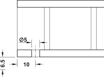 Podpěrka police, Häfele Ixconnect HC, k nasunutí a přišroubování, zinková slitina