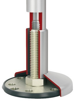 Podpěrná noha, hliník, systém sanitárních dělicích příček