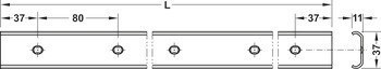 Pojezdová kolejnice, pro lineární výsuvy 37 mm, nosnost až 115 kg