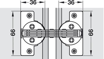 Pokosový závěs, Häfele GS 22,5, úhel otevření 120°