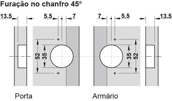 Pokosový závěs, Häfele GS 45, 95°, pro dřevěné výklopy