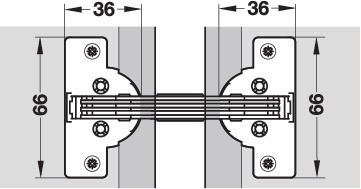 Pokosový závěs, Häfele GS 45, 95°, pro dřevěné výklopy